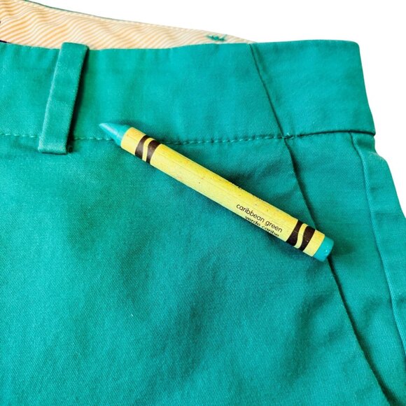 Talbots Womens Chelsea Cropped Pants Green Stretch Twill Straight Leg Petite 4P - Picture 6 of 12